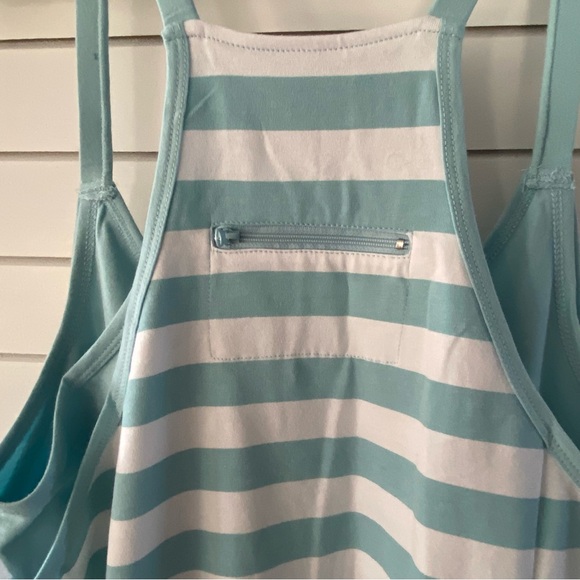 Simply Southern Tara Dress Romper Striped Ice Blue and White New with Tags - Picture 5 of 6